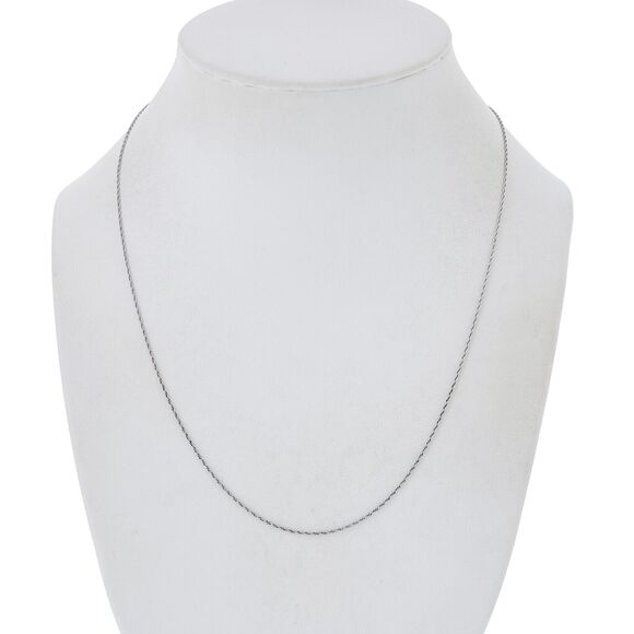 Vintage Italy OTC Sterling Silver 925 0.8mm Rope Chain Necklace 18.5" - Picture 1 of 3